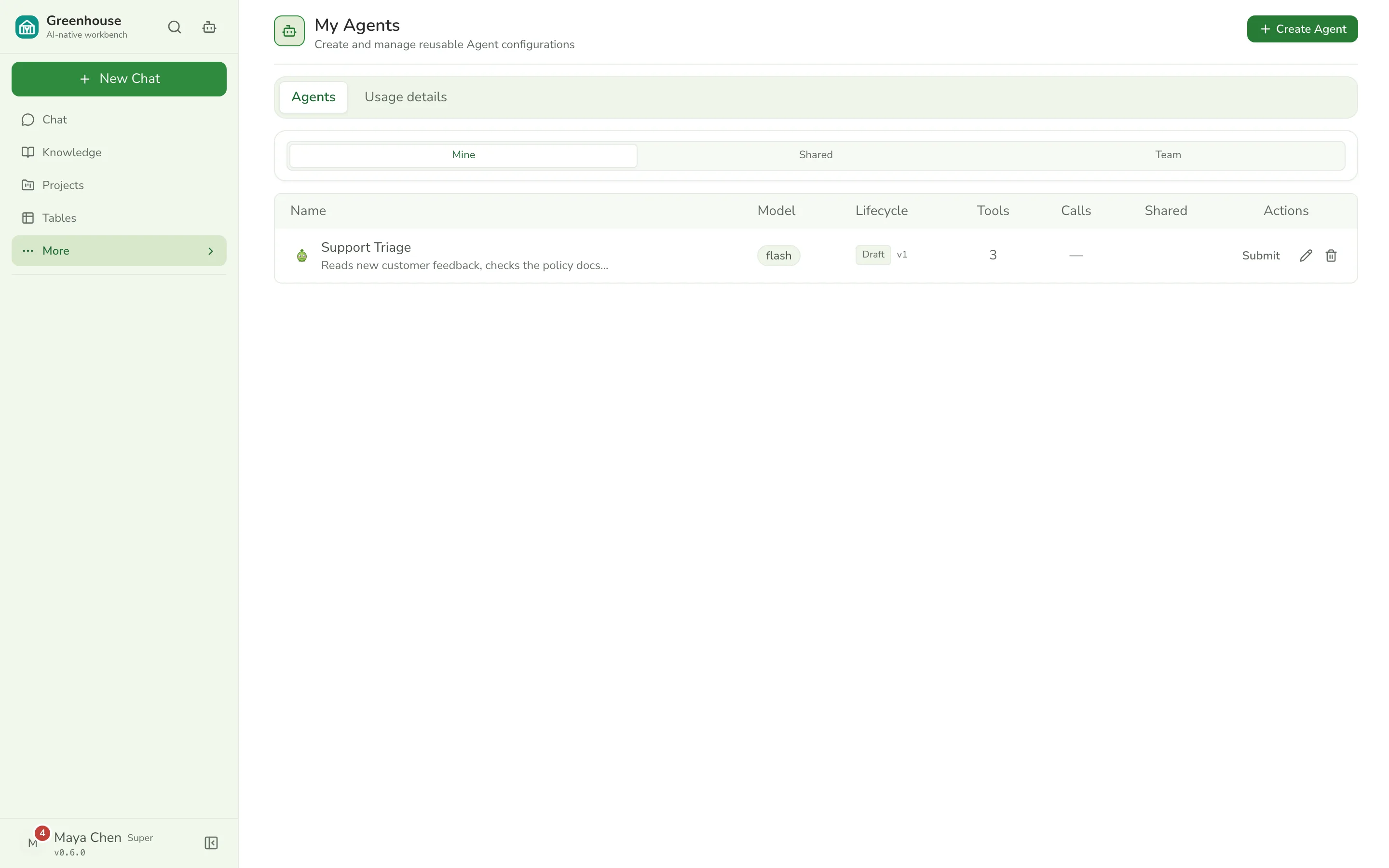 Run profiles tab in Automations